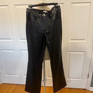 A.L.C. Sleek Black Leather Trousers